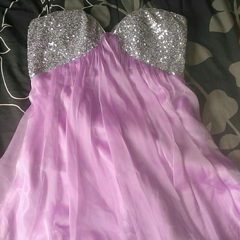 Lavender sparkle prom dress
